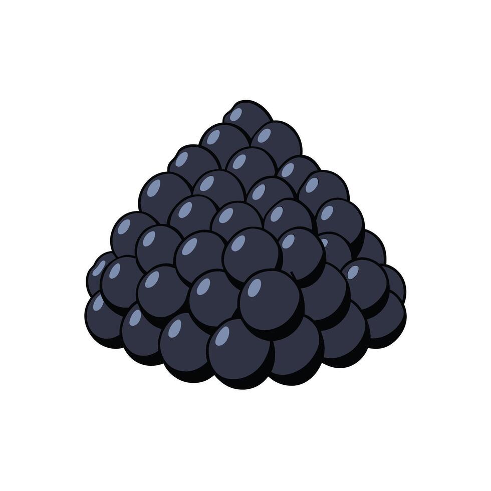 Pyramid of glossy black pearls in a geometric arrangement vector