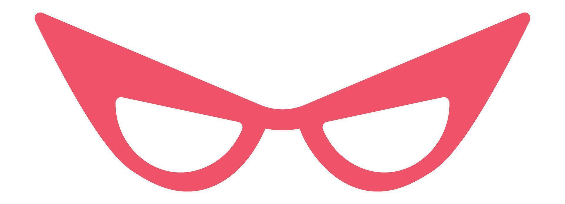 Stylish pink cat eye glasses represent confidence, mystery, and a touch of retro charm, adding a playful and intriguing element to fashion or character design vector