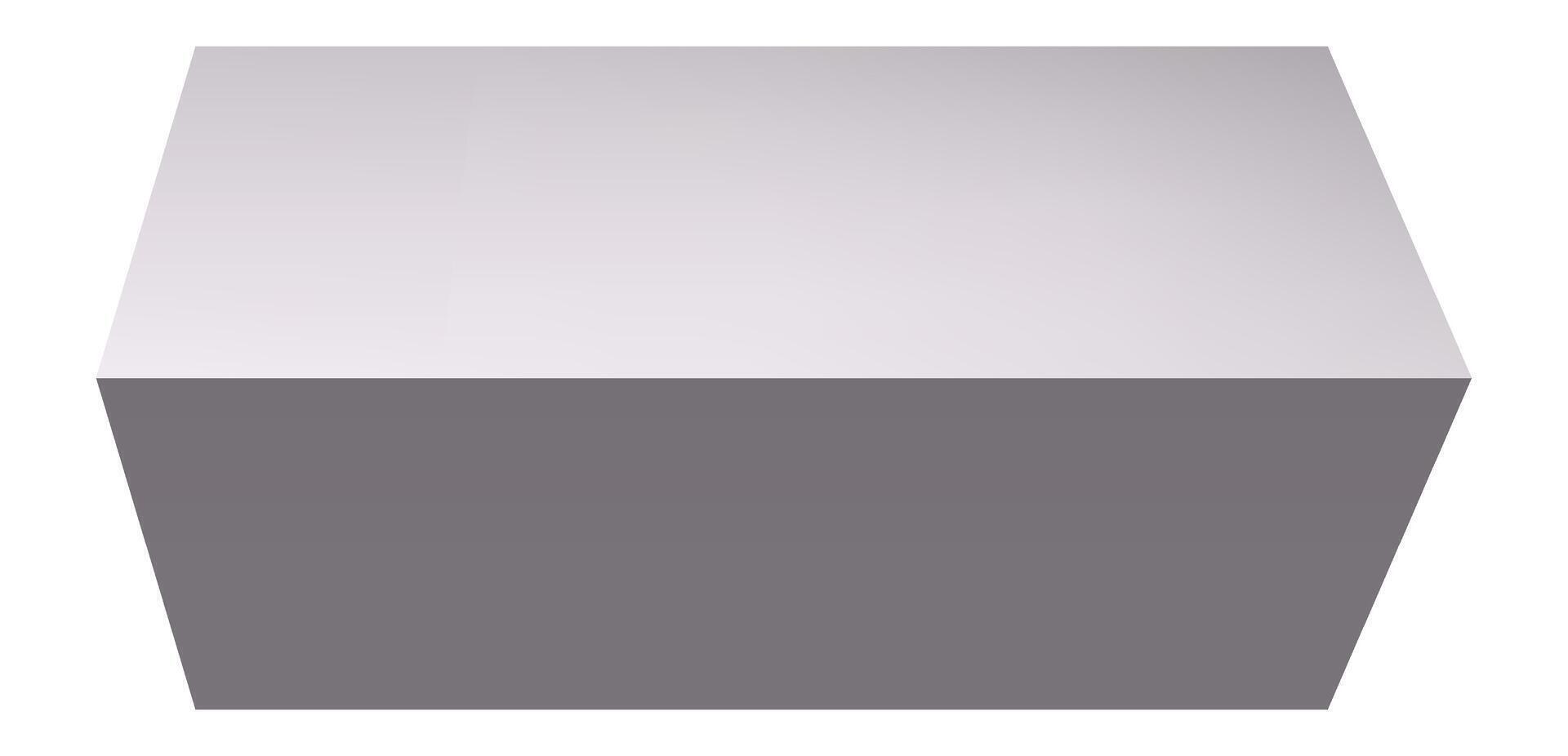Gray rectangular cuboid standing on a white background, representing concepts of stability, simplicity, and geometry, ideal for architectural or design projects vector