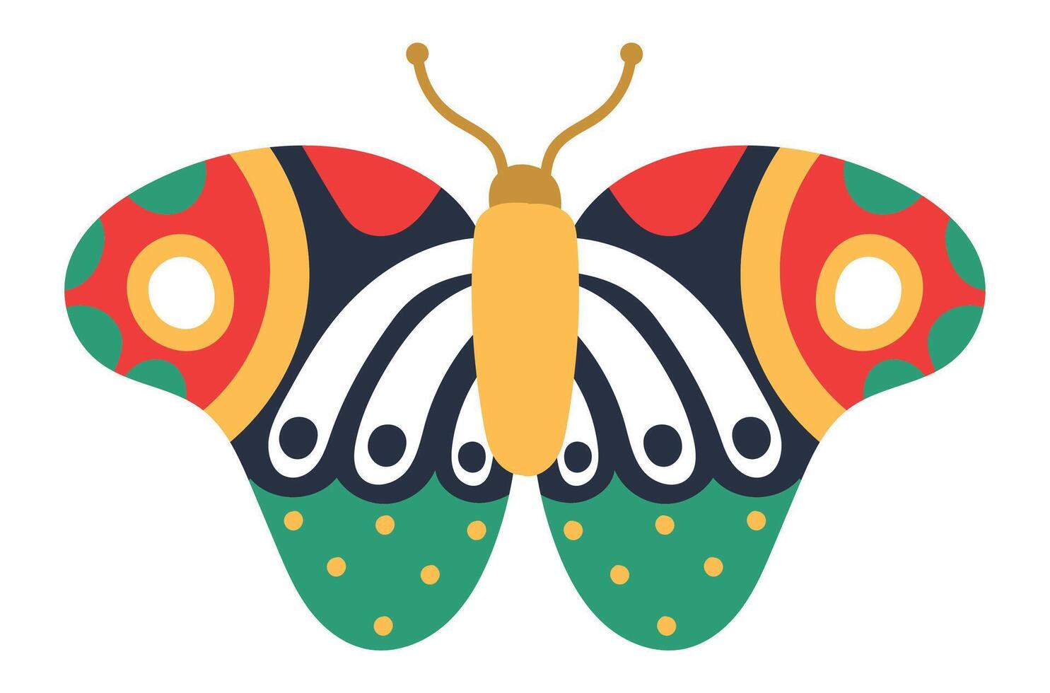 Butterfly with colorful wings and decorative patterns representing beauty of nature, suitable for children's books, illustrations, and nature themed projects vector