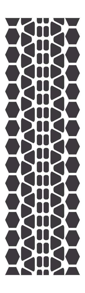 Vertical close up of a tire tread pattern featuring prominent hexagons and geometric shapes, emphasizing safety, grip, and performance on various road surfaces vector