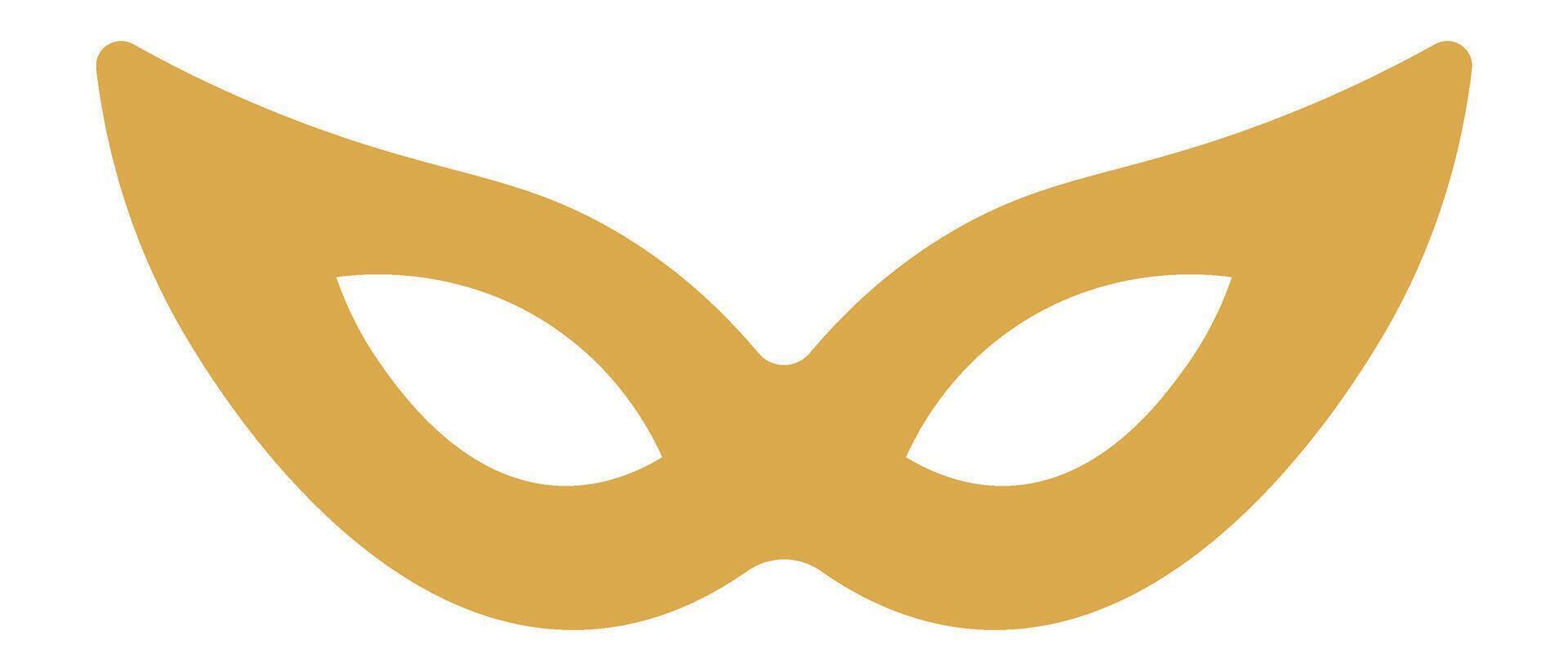 Gold masquerade mask isolated on a white background, representing celebration, mystery, and disguise, perfect for carnival events and festive occasions like parties and balls vector