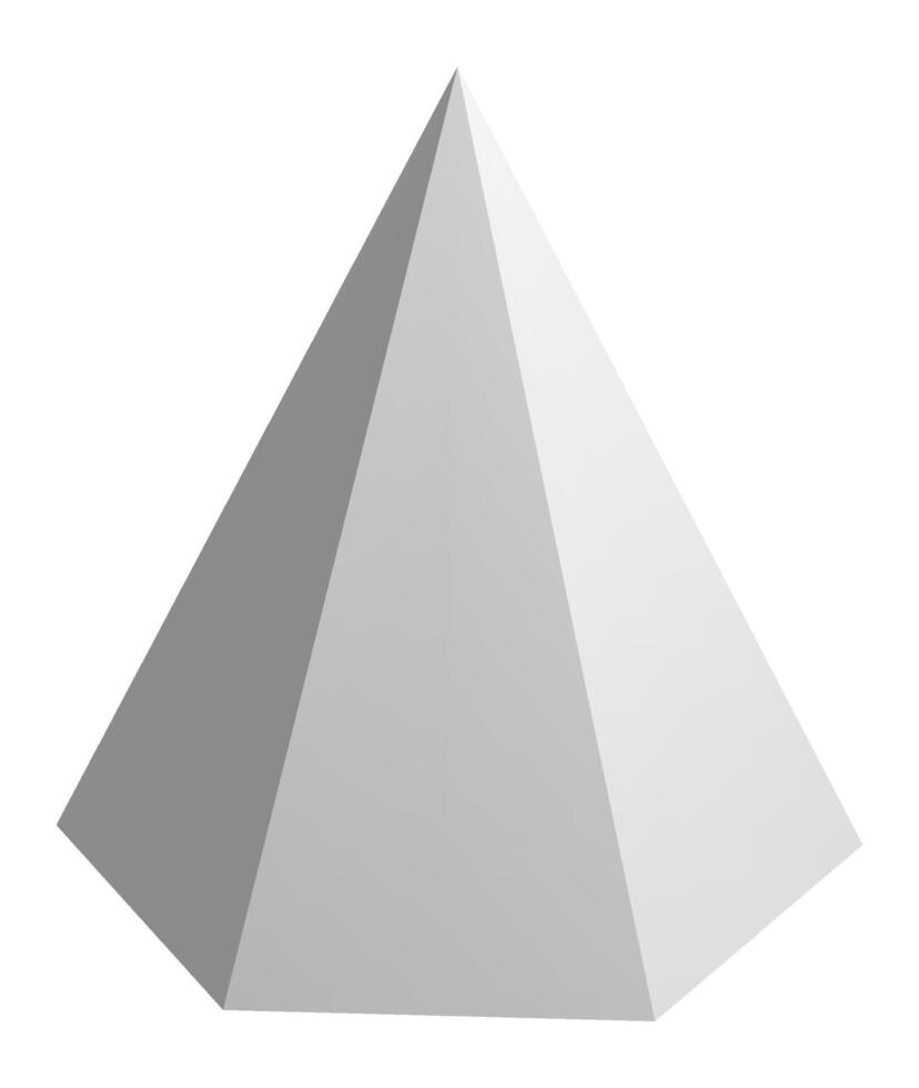 White pyramid standing on a white background representing hierarchy, business success, leadership, achievement and motivation in a simple yet effective visual metaphor vector