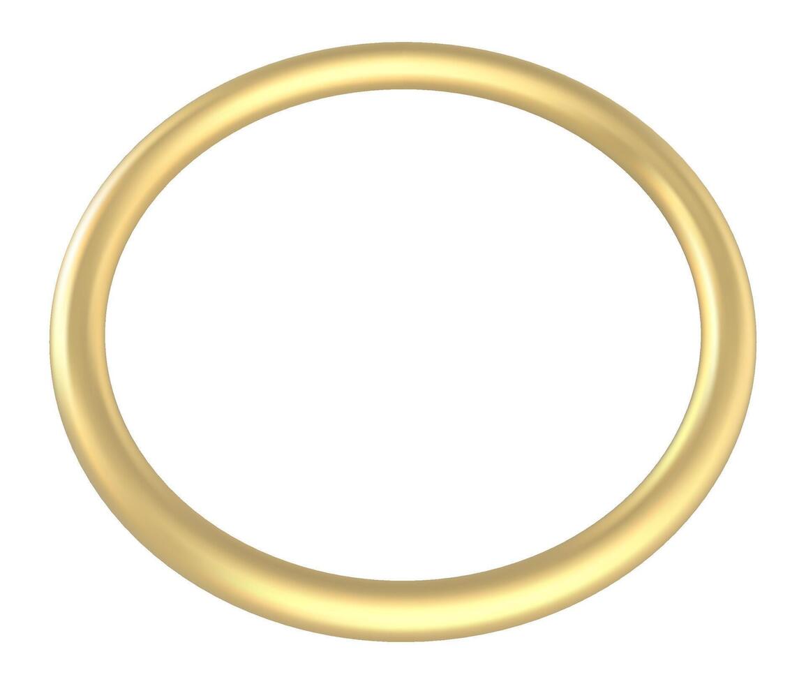 Smooth golden ring forming a perfect circle, representing concepts of endlessness, continuity, and timelessness against a clean white backdrop vector