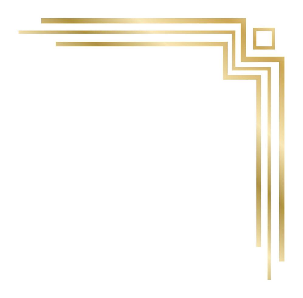 Elegant golden frame with art deco style decorating the top right corner, creating a sophisticated and luxurious feel, perfect for invitations, posters or announcements vector