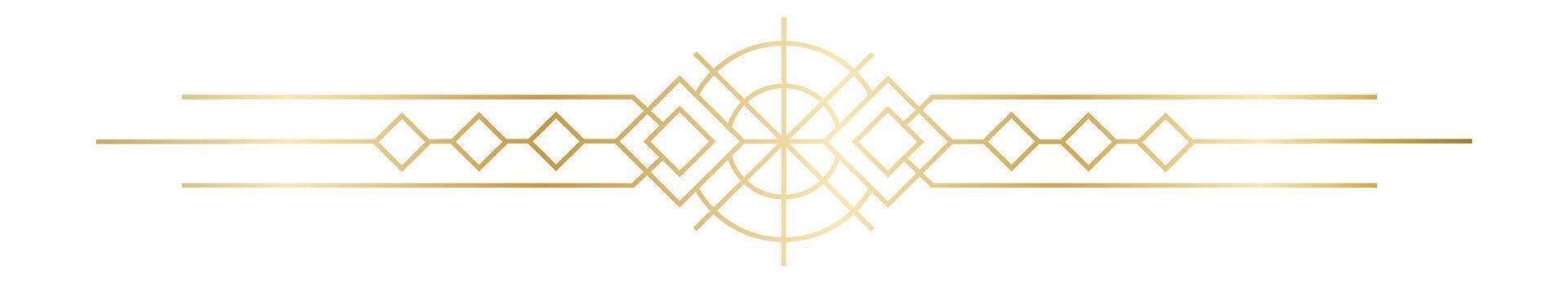 Elegant golden art deco ornament creating a sophisticated and timeless design, perfect for adding a touch of luxury and vintage charm to various projects vector