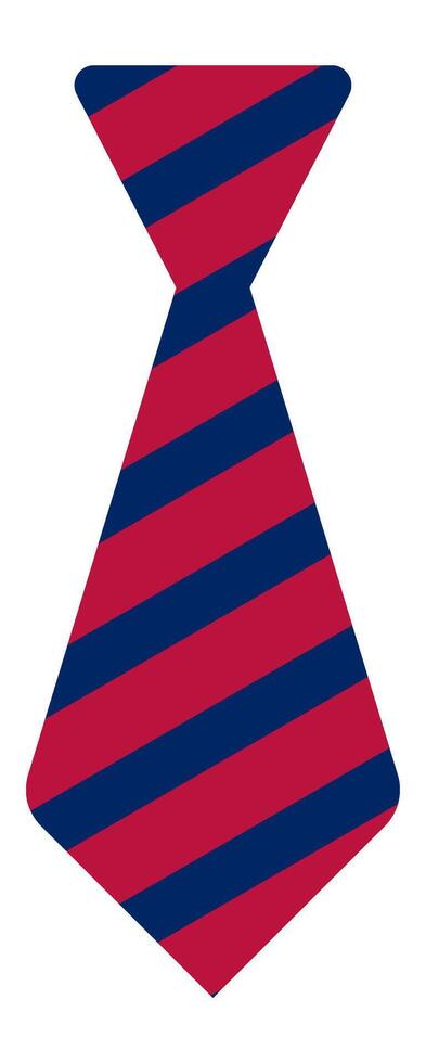 Red and blue striped tie embodying formality and style, highlighting attention to detail while conveying sophistication and classic menswear appeal in professional settings vector