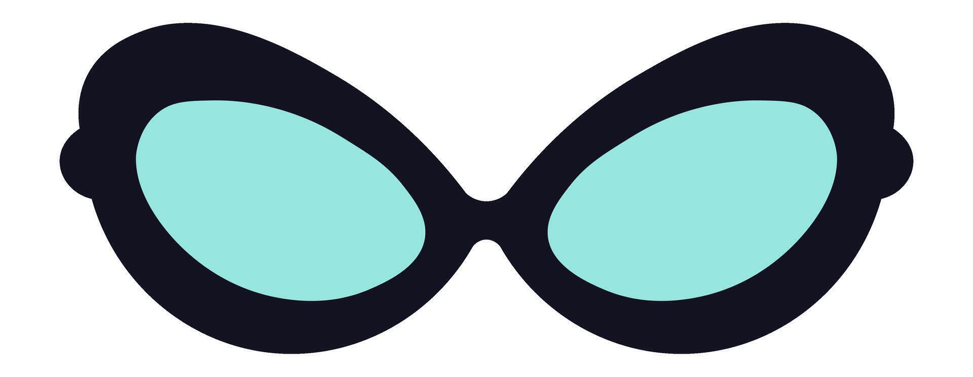 Stylish cat eye sunglasses with light blue lenses and a bold black frame create an aura of elegance and mystery, adding a touch of retro charm to any look vector