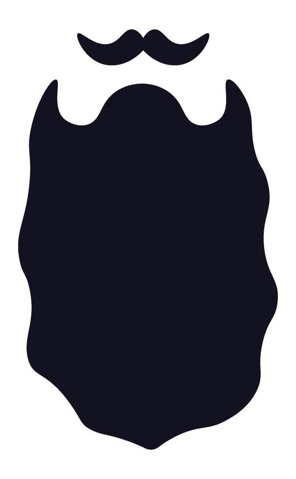 Stylish black beard and mustache symbolizing masculinity, ideal for barbershop advertisements and men's grooming products, conveying a sense of style and confidence vector