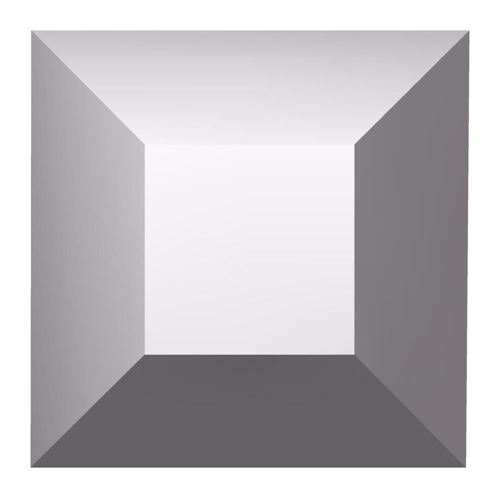 Gray inverted pyramid creating a square frame with white background, perfect for presentations, websites, graphic design projects, and more vector