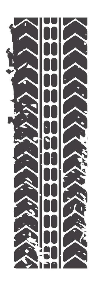 Worn tire track forming a vertical grunge pattern, offering a rugged aesthetic perfect for backgrounds and automotive themed designs, enhancing visuals with a touch of grit vector