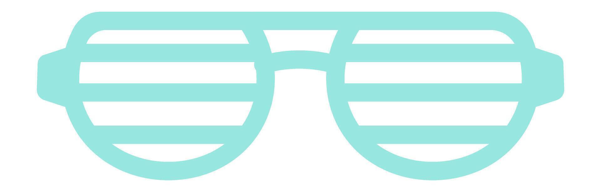 Turquoise shutter shade glasses isolated on white background representing disguise, party, fun, and celebration, perfect for summer events and festivals vector