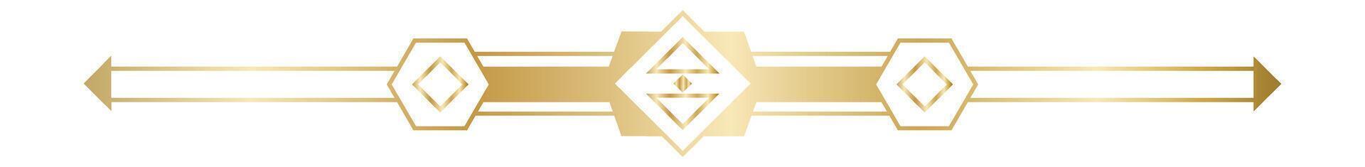 Geometric golden banner featuring hexagons, rhombuses, and triangles, creating a stylish horizontal decoration perfect for elegant headers and sophisticated website designs vector