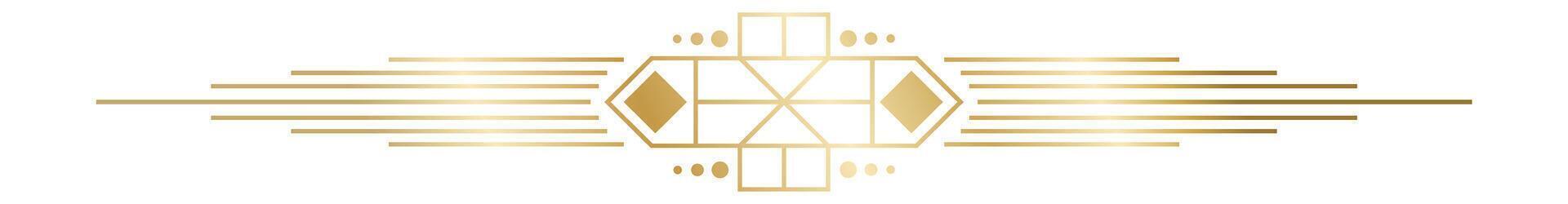 Geometric golden art deco ornament creating a sophisticated, elegant, and luxurious design, perfect for adding a touch of vintage glamour to any project vector
