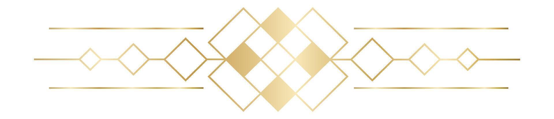 Golden geometric art deco pattern creating a sophisticated and elegant frame, ideal for luxury branding, invitations, and decorative purposes vector