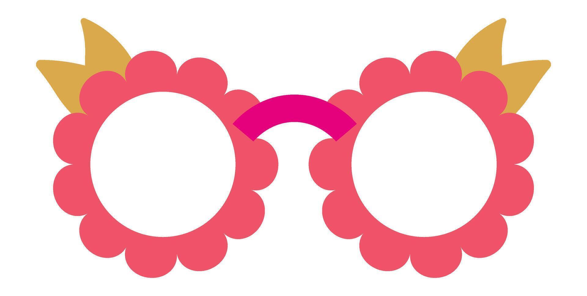 Pink flower shaped glasses with golden crown are perfect for celebrating Mardi Gras in style, adding a touch of elegance and whimsy to any festive occasion vector