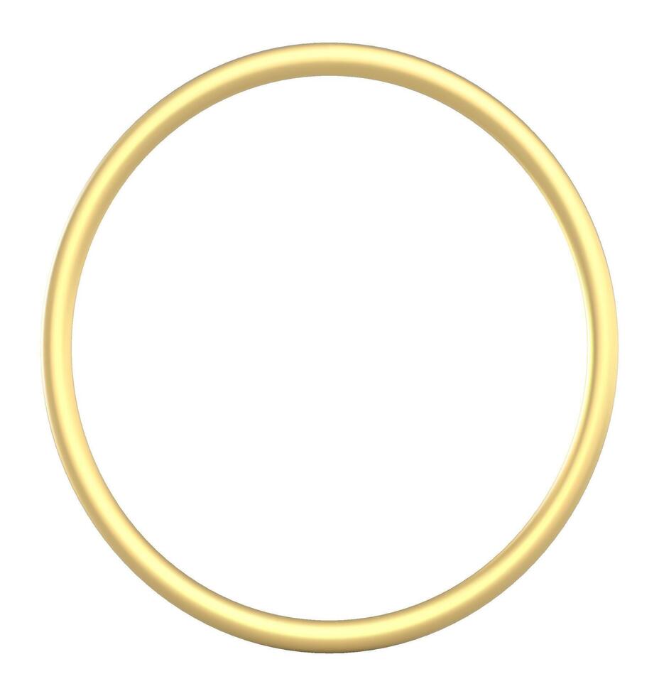 Simple golden ring forming a perfect circle on a white background, ideal for concepts related to jewelry, weddings, commitments, infinity, and precious metals vector