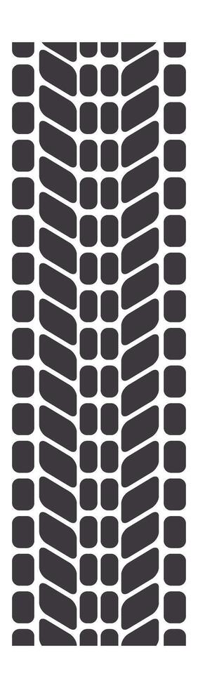 Dark gray tire track forming a vertical seamless pattern, perfect for backgrounds in automotive, racing, transportation, and vehicle related themes. Ideal for various design applications vector