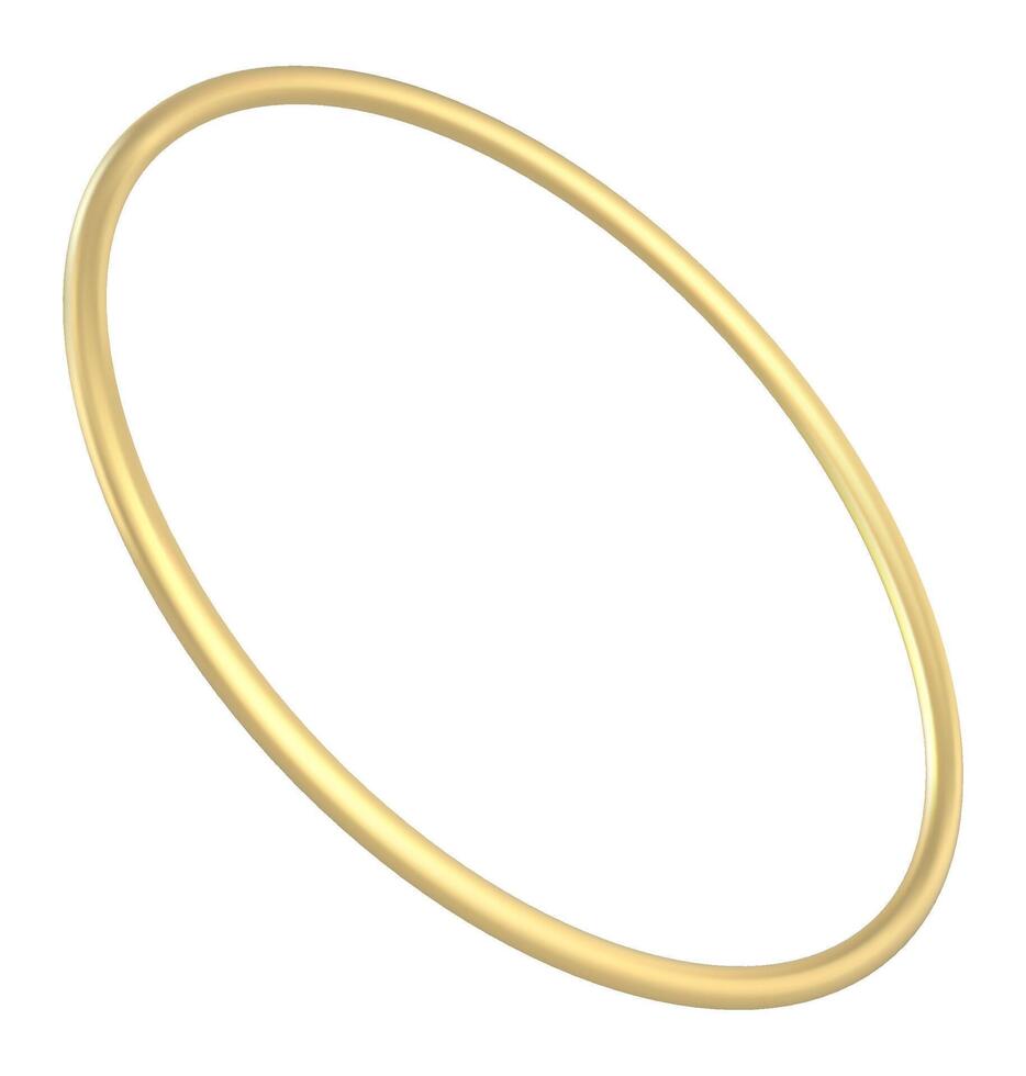 Rotating thin golden ring against a white background, creating a striking visual ideal for jewelry displays, wedding themes, or abstract artistic compositions vector