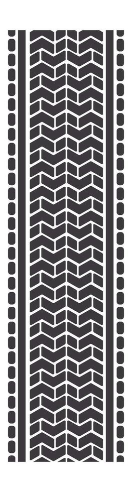 Seamless vertically oriented tire track with herringbone pattern and dotted edges is isolated on white, representing automotive industry, transportation, and vehicle maintenance vector