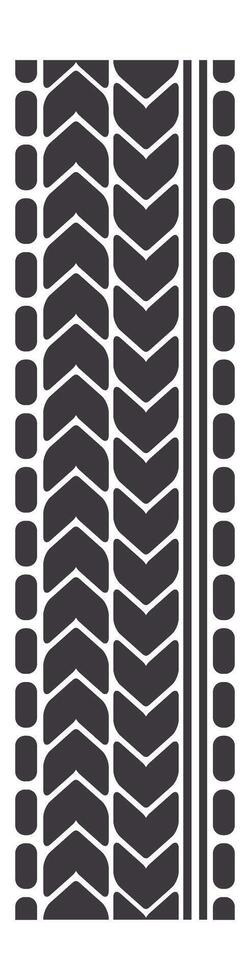 Seamless vertically repeating pattern of a dark tire track with chevron and dotted patterns, ideal for backgrounds, textures, and automotive themed designs vector