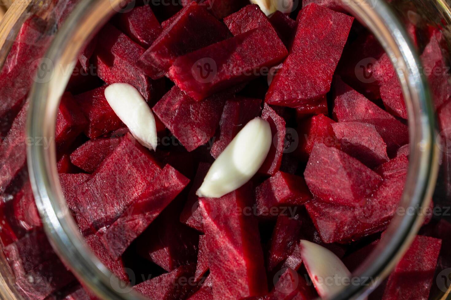 Beetroot Kvass With Garlic Top View photo