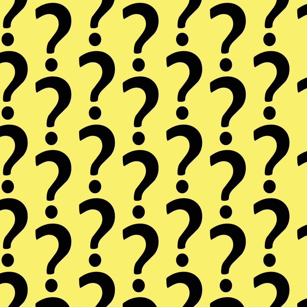 Question marks pattern, question mark, suitable for FAQ and posters and cards, yellow and black colors, Modern abstract design, ideal for textiles, wallpapers, and digital prints and web design vector