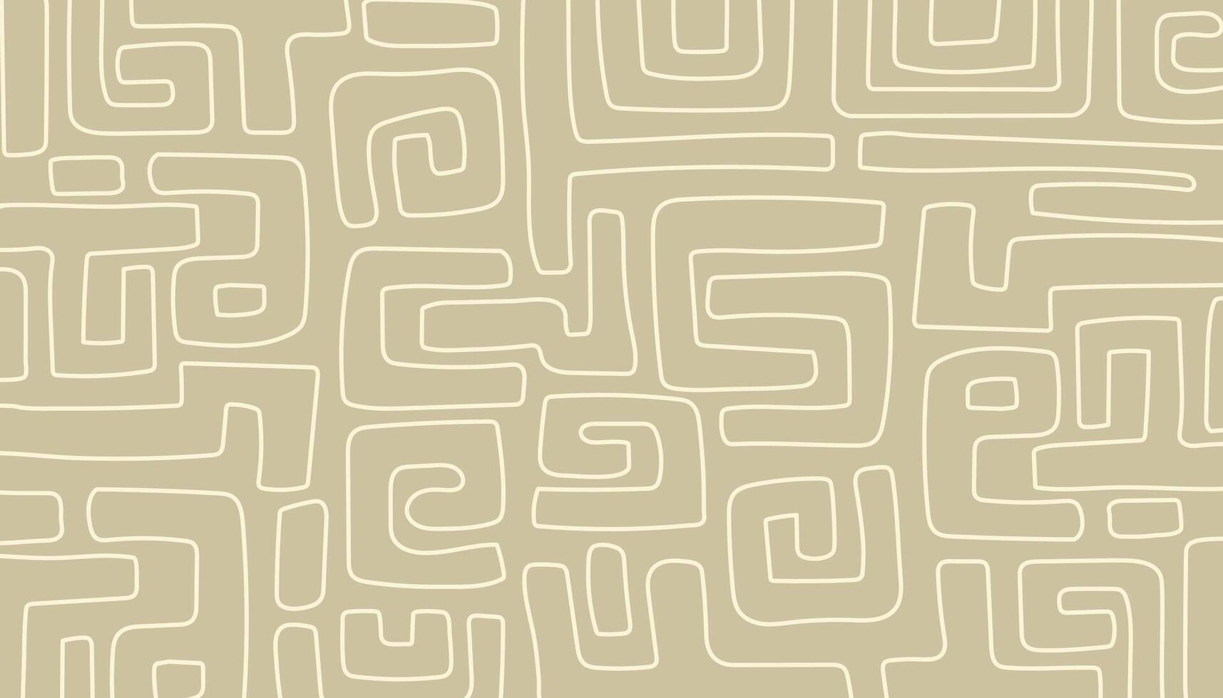 Aesthetic Contemporary with abstract line stroke shapes on nude color background illustration. vector