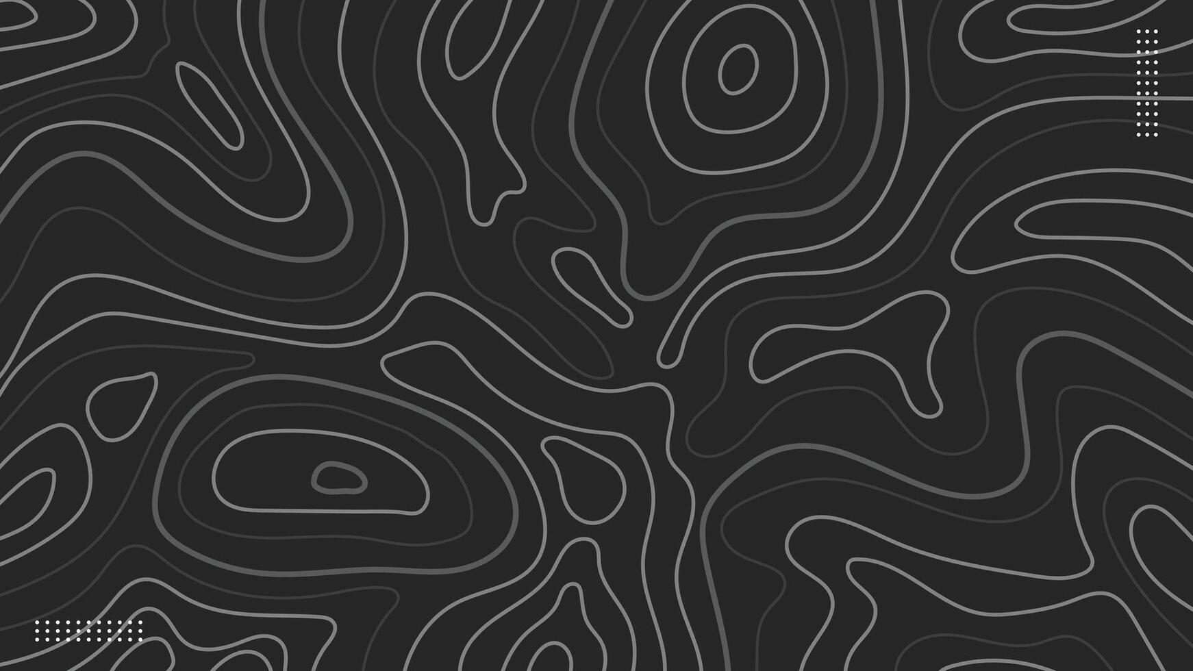 Abstract topographic contours with gray lines on black background illustration vector