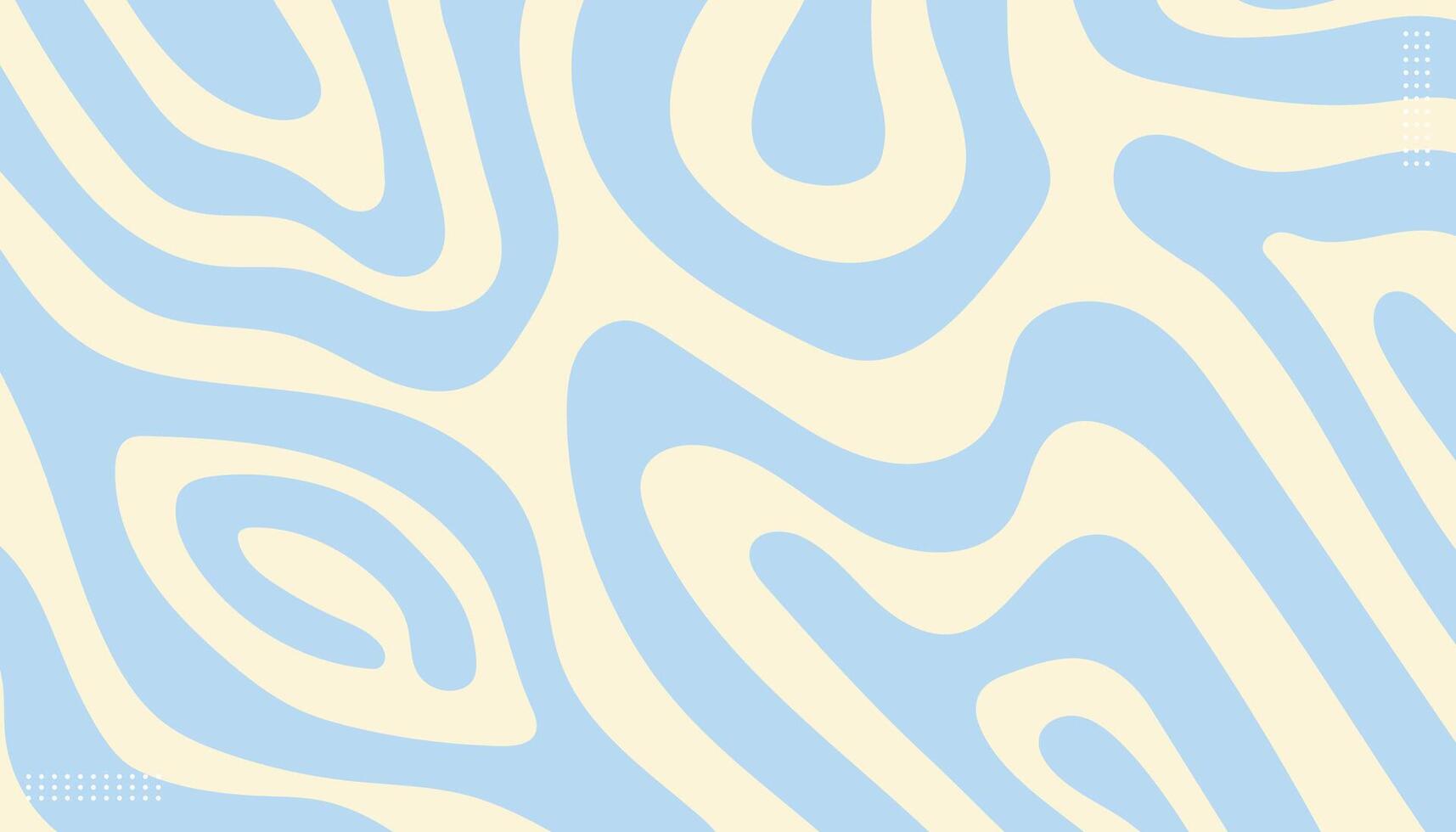 Horizontal background with blue waves in style retro 60s, 70s. Trendy minimal wavy design in pastel colors background vector
