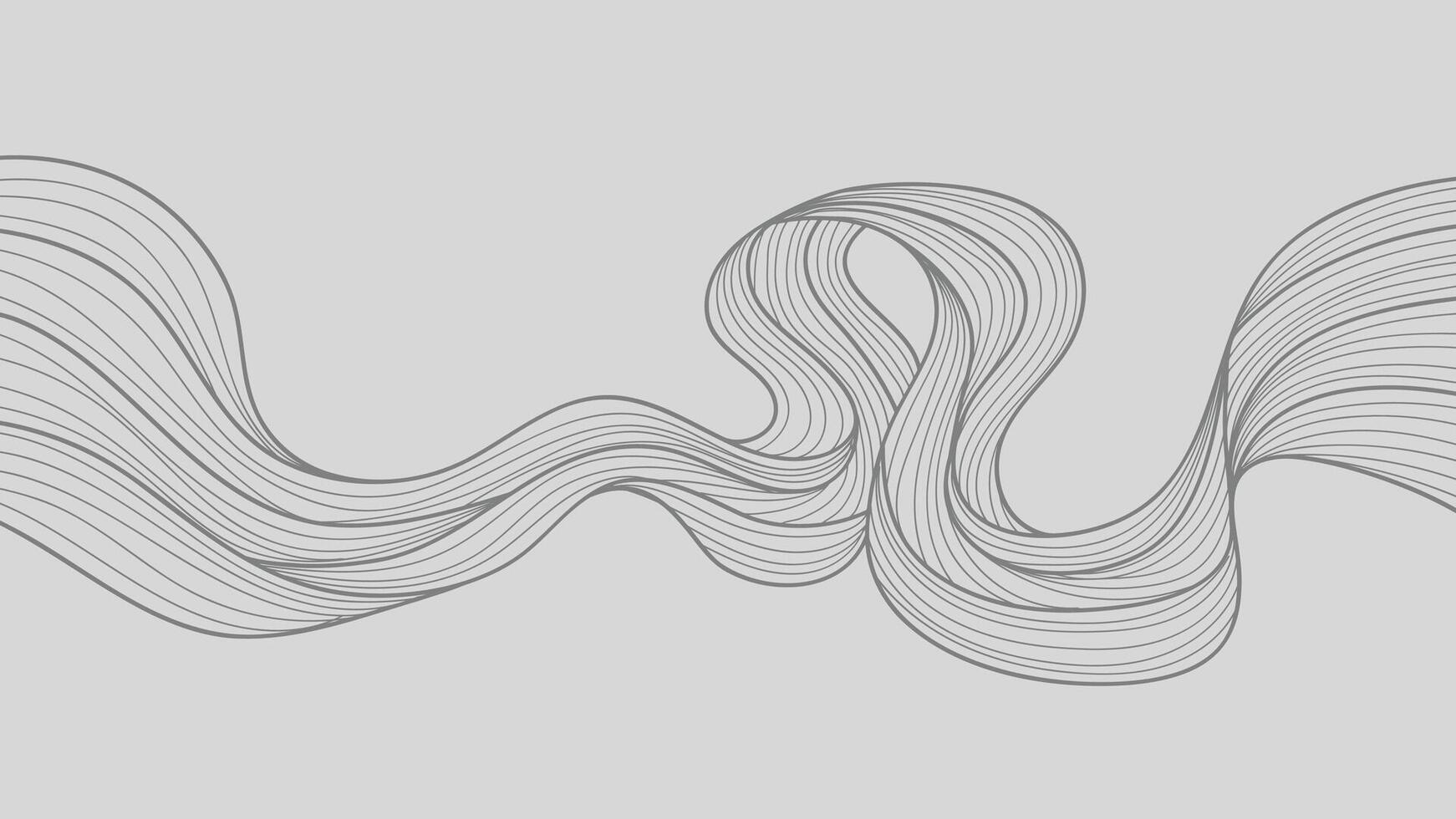 Minimalist Grey Wave Lines on Gray Background vector