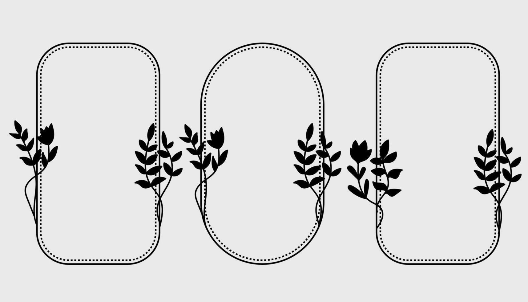 Floral Frame Hand-Drawn Botanical Collection. illustration vector