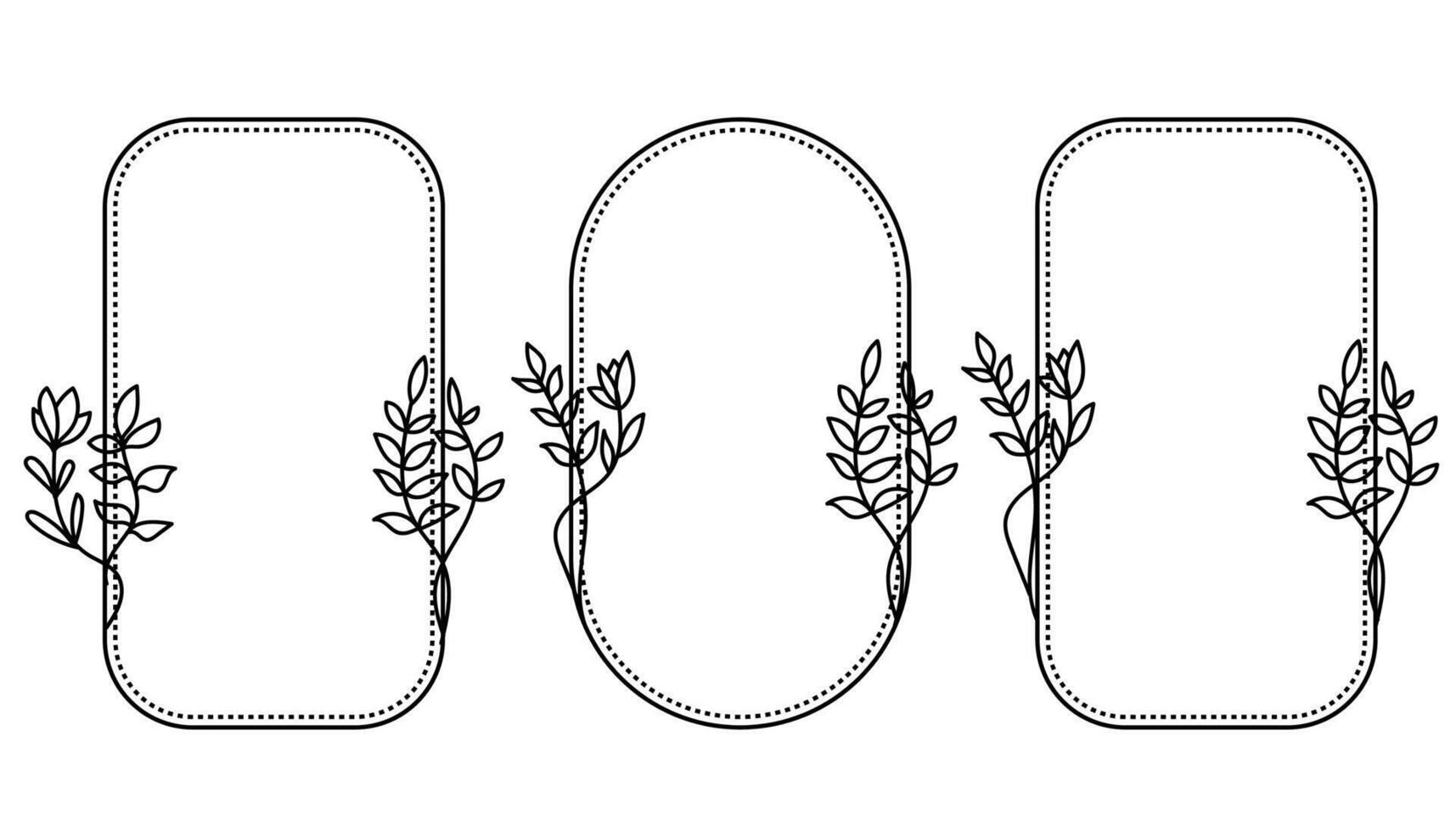 Botanical Frame Hand-Drawn Botanical Collection vector