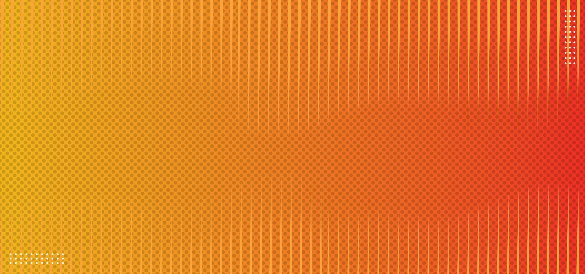 Abstract Yellow and Orange Gradient with Vertical Lines and Halftone Background vector