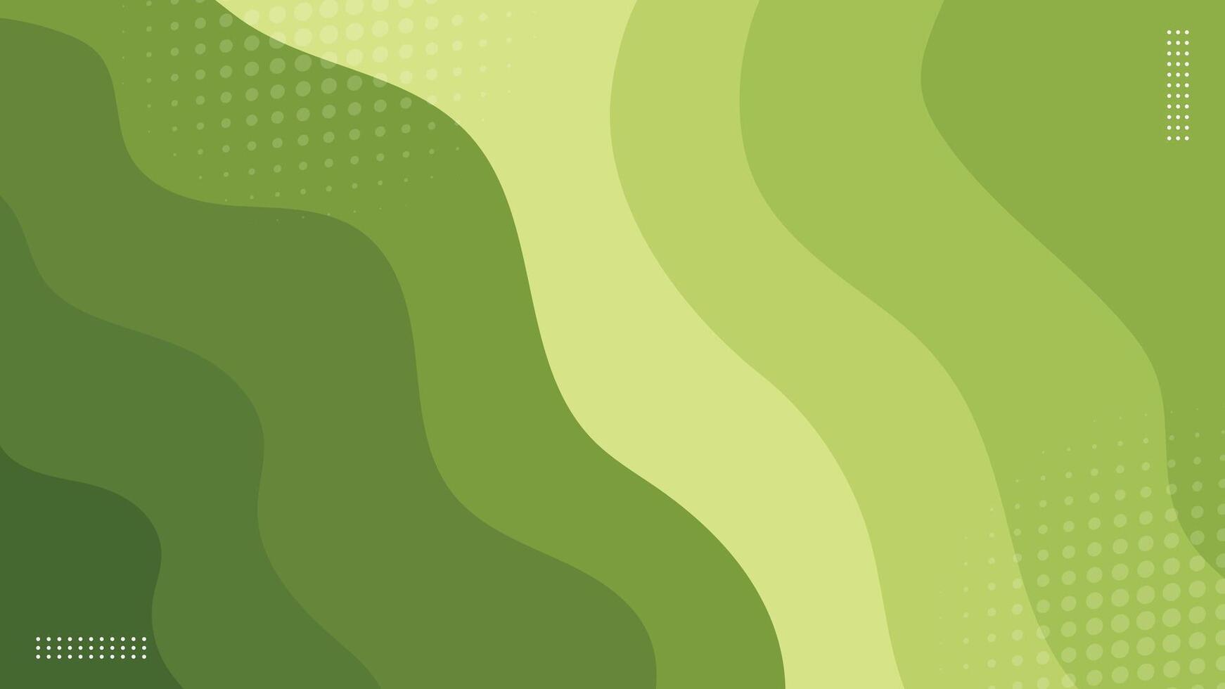 Abstract green waves banner background illustration vector