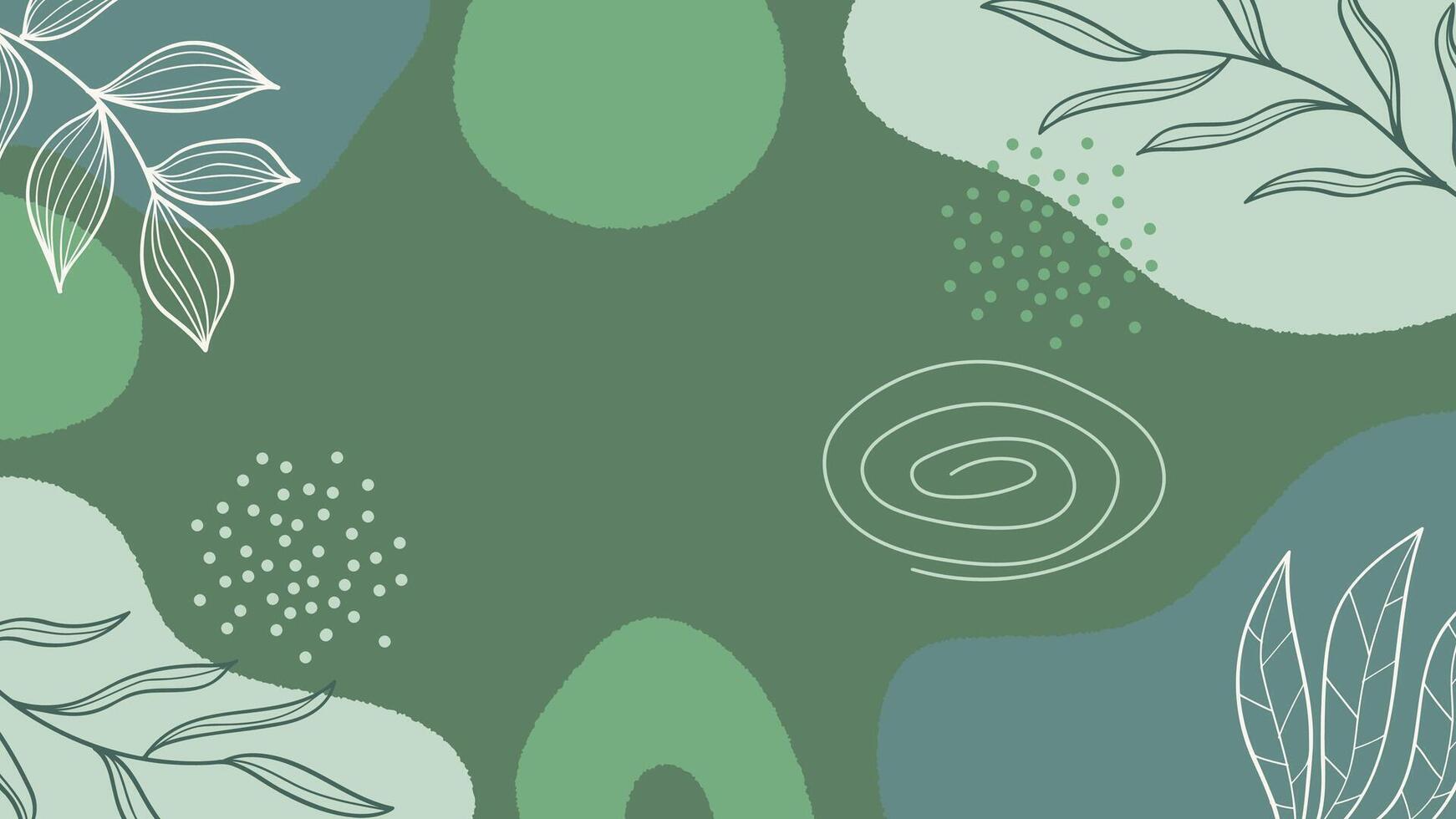 Minimalist Green Botanical Abstract Background Illustration vector