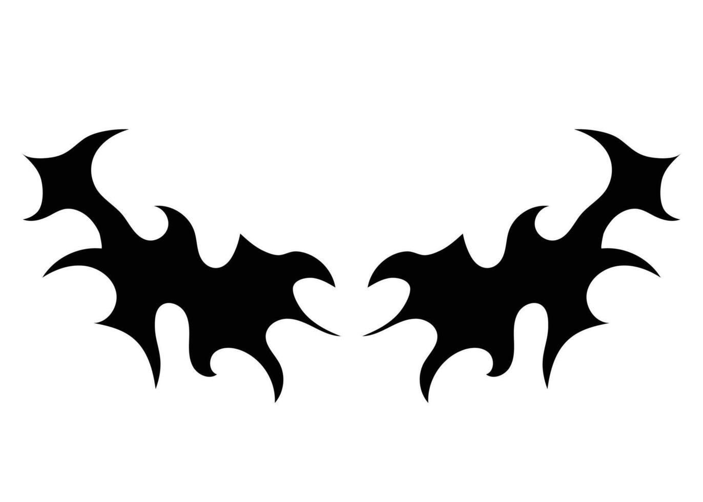 Tribal shape black silhouette with abstract shape illustration vector