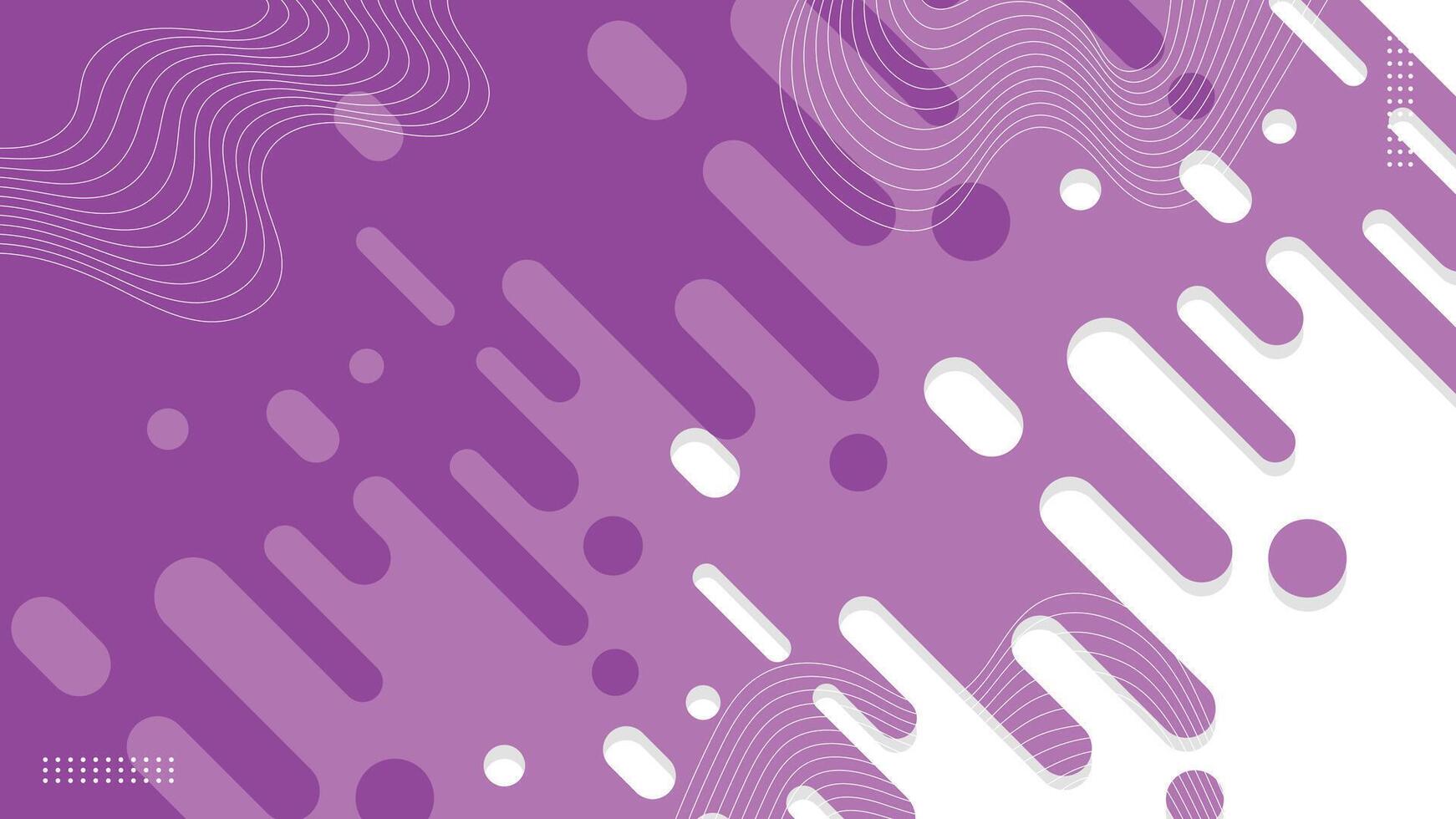 Purple Rounded Lines Background with Abstract Dots and Waves vector