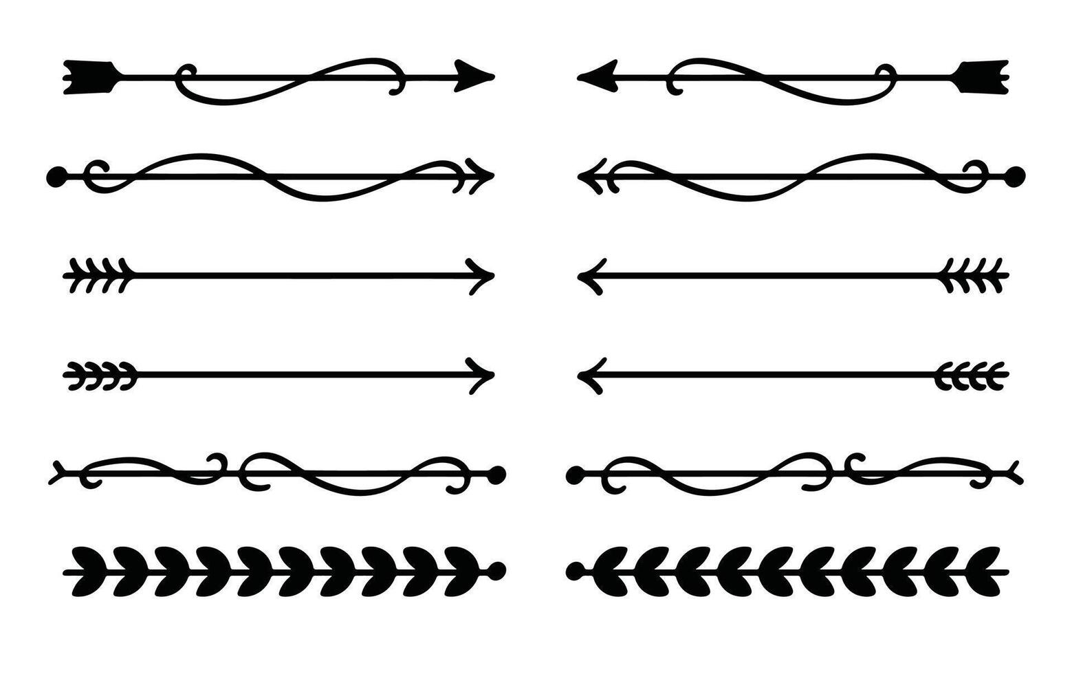 Floral Line Divider for Text Layout Separator Decoration Element Collection vector