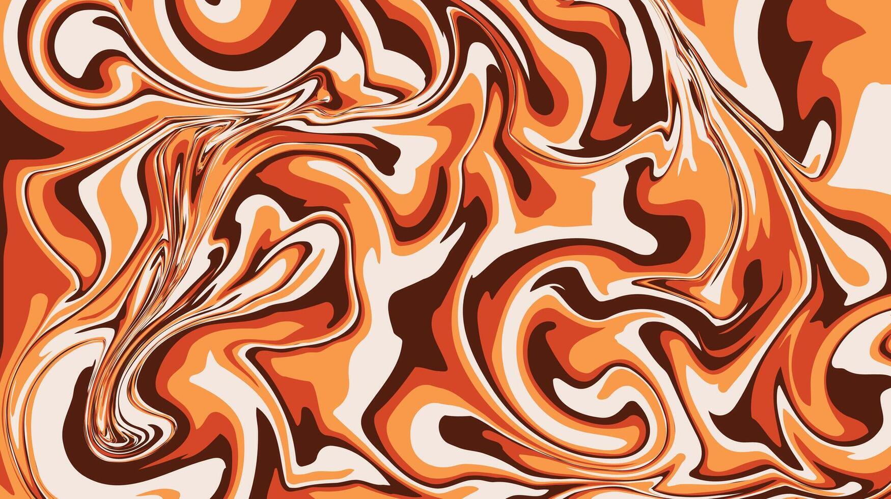 Abstract Marble Fluid Design in Orange and Brown Background vector