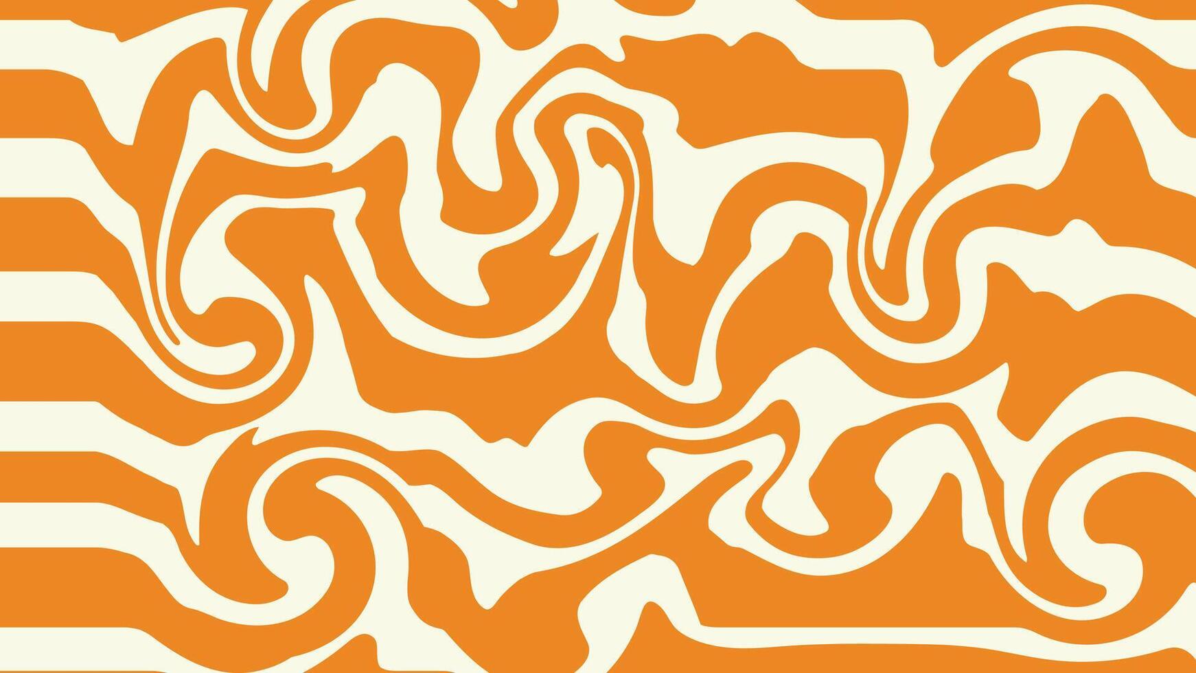 Retro Caramel Swirl Liquid Texture Pattern with Orange and Yellow Waves for Vintage Dessert Design vector
