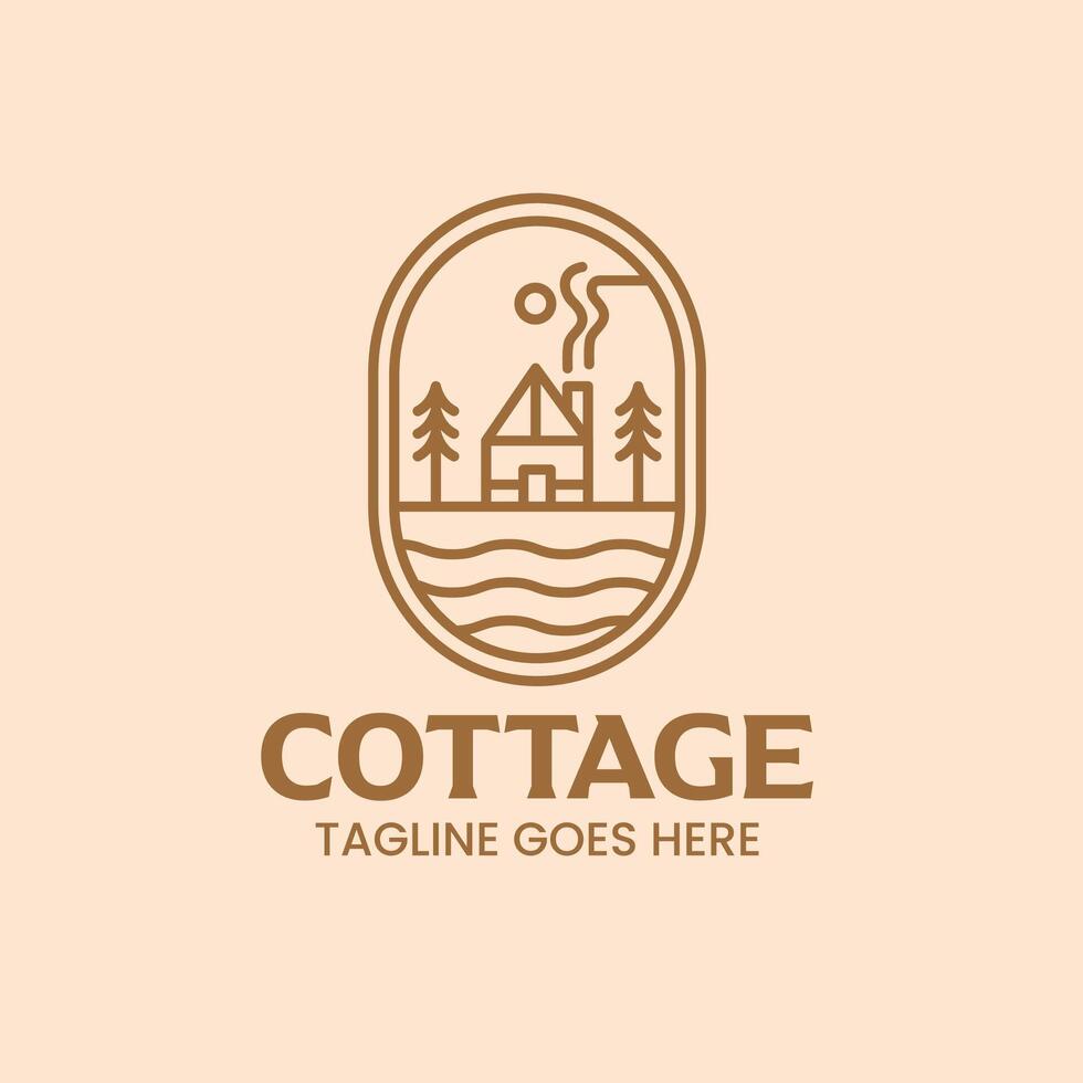 Cottage Simple Concept Logo. Illustration Nature Brand Identity. illustration vector