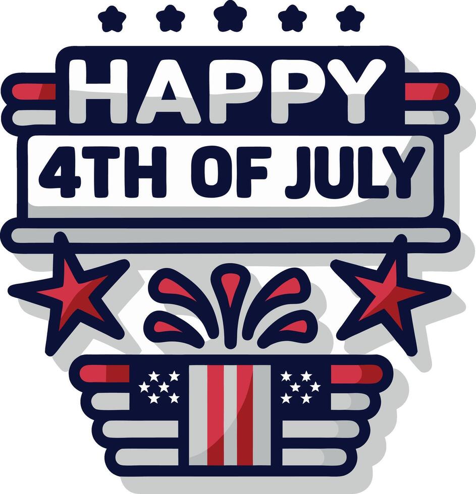Happy Fourth of July Celebration Patriotic Illustration vector