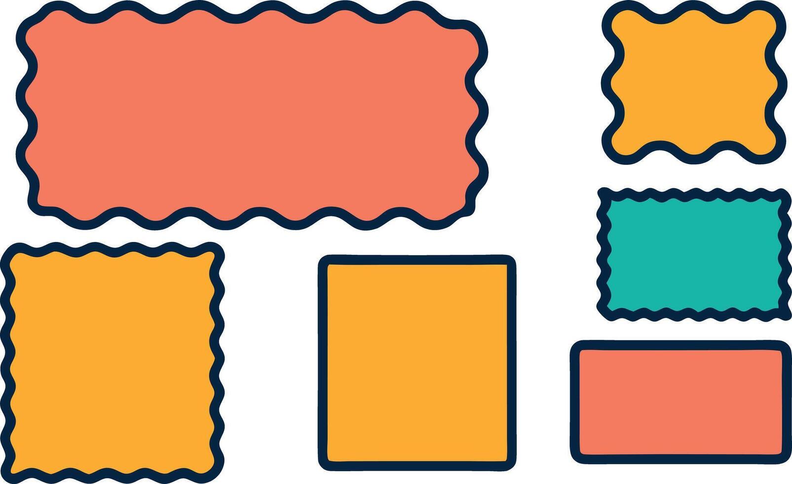 Geometric Shapes Assorted Illustration Set on White vector