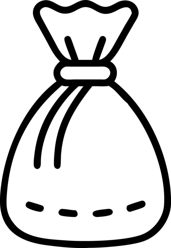 Simple Sack Line Art For Packaging or Storage Solutions vector