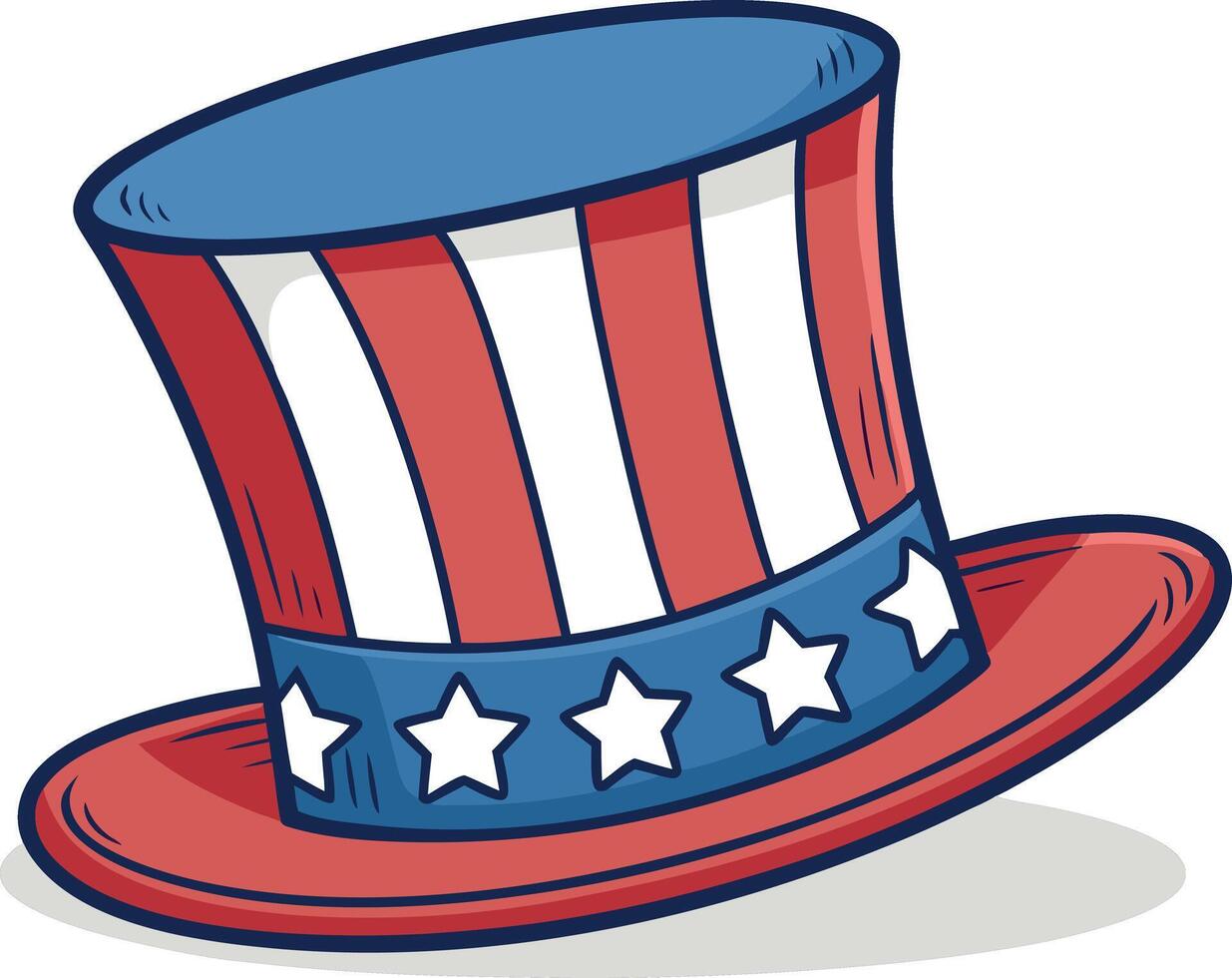 Patriotic Top Hat Illustration For American Holidays Celebrations vector