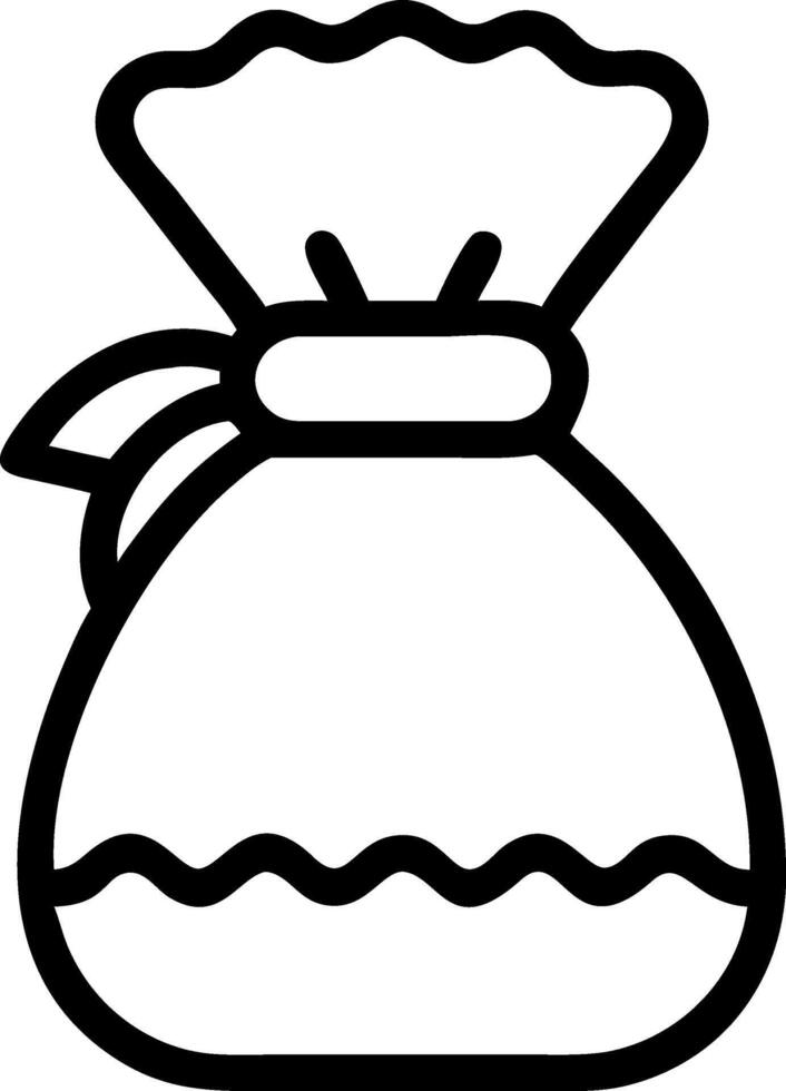 Simple Line Art Icon of a Gift Sack vector