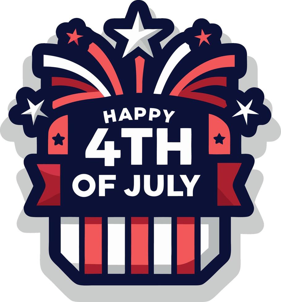 Happy Fourth of July Patriotic Celebration Badge Illustration vector