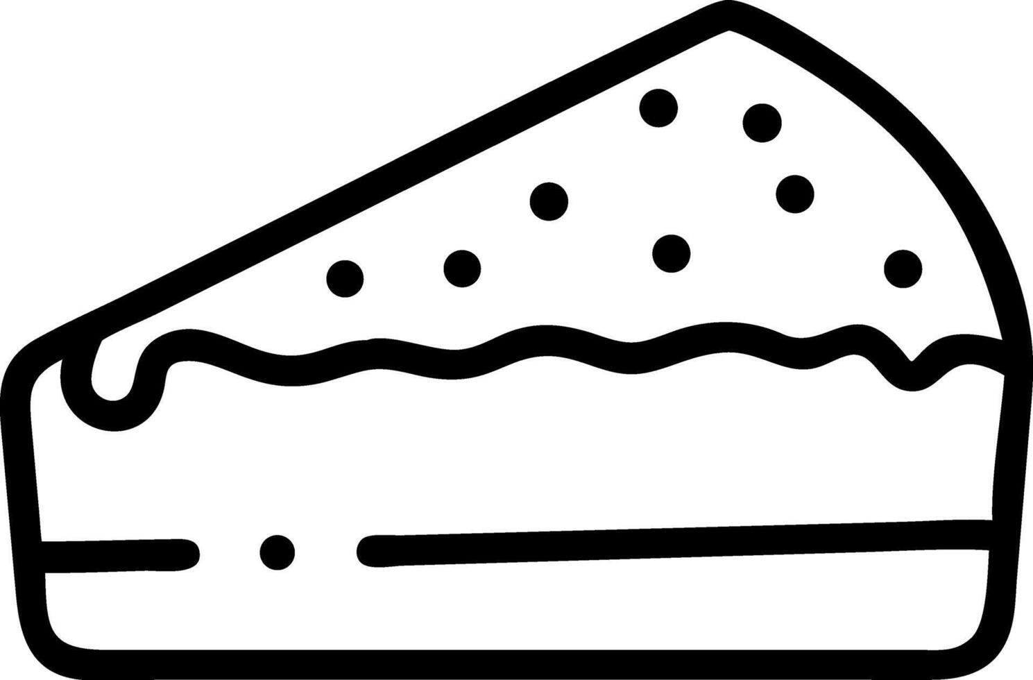 Simple Slice of Cake Icon Dessert Pastry Food Design vector