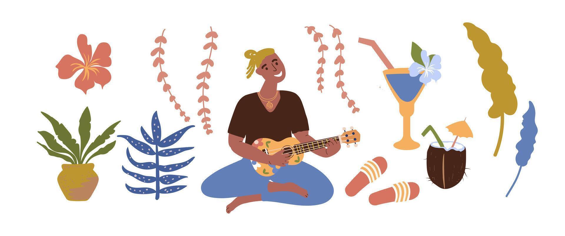 Ukulele summer party. Isolated on a white background vector